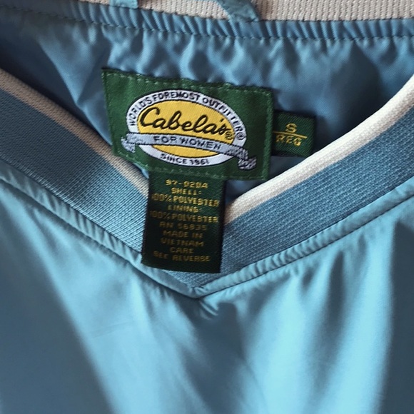 Cabela’s wind breaker jacket. SEAFOAM green&cream. - Picture 2 of 6